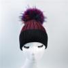 New fashion handmade navy hats fur bobble girls crochet beanie hat in stock