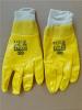 Cotton interlock lining palm yellow nitrile coated knit gloves