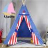 Indoor wooden teepee indian tents for kids canvas tipi