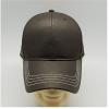 New fashion high quality adult custom curved 6 panel fake leather plain blank baseball cap