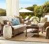 Well furnir wicker garden furniture 4 piece deep seating group with cushions