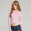 Pure cashmere round neck sweater high quality classic cable patterned oem