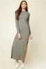 Sexy slit slim casual dress bodycon ribbed sweater women in spring autumn