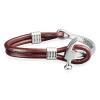 Cool braided leather wrap around hammer cuff buckle bracelet for him