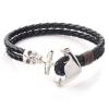 Mens leather wrap anchor bracelet for men