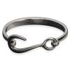 Stainless steel mens silver bangle bracelet