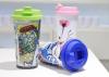 Sublimation printing eco-tumbler with color silicone lid polymer water cup