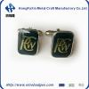 Rectangular cuffllinks with lacquer letters sterling black