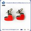 Love red heart lacquer cufflinks brass plated