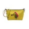 Lady printed & embroidered cartoon crossbody leather satchel bag
