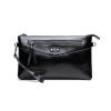 Ladies genuine leather clutch bag with black color