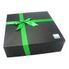 Large whole matt black color printed silk ribbon decorative gift boxes with lids for presents