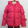 Stylish winter down coat outdoor printed hiking overcoat for girls