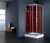 Rectangle shower room with hydro-massage jets low shower tray