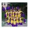 Light up cheerleading sliver metallic foil plastic pom poms