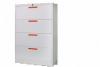 Four drawer knock down steel lateral filing cabinet with hanging bar