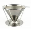 Paperless pour over stainless steel coffee dripper reusable permanent drip coffee maker