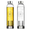 Wholesale portable bpa heat resistant pyrex glass water bottle with infuser