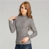 Elastic bodycon knitted pullover sweater angora like warm ribbed knitwear for women