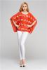 Fashionable bow jacquard design sweater batwing shape wool blend for spring summer