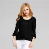 New chiffon insert women sweater modal light soft touching knitted jumper