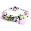 Stretch multi colored gemstone beaded women's bracelets with charms
